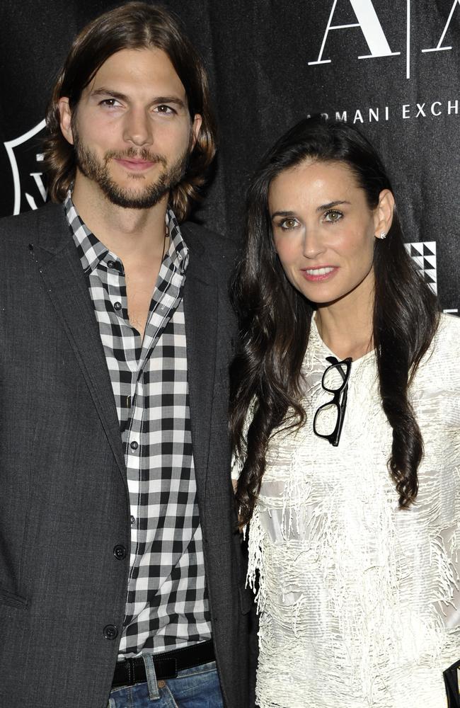 Kutcher and Moore in 2011. Picture: AP Photo/Evan Agostini