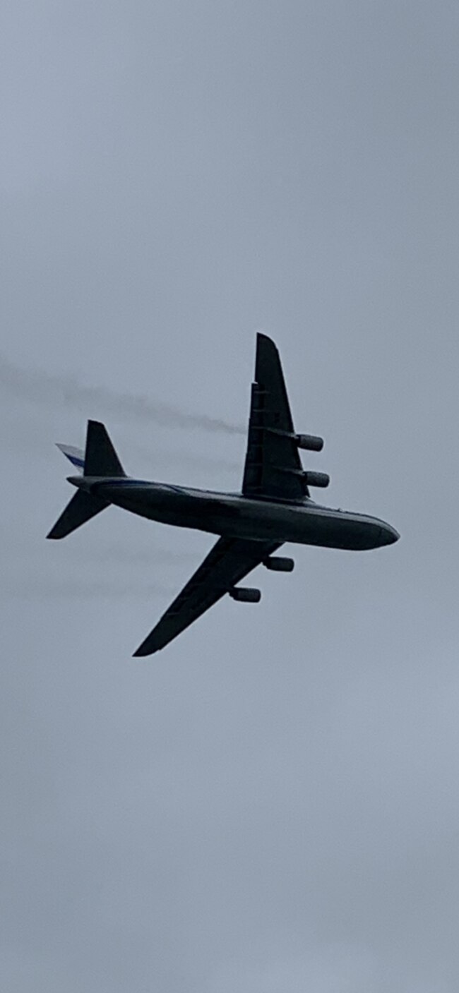 Keith Daly took this great shot of the Antonov as it flew low over the Cairns Esplanade.