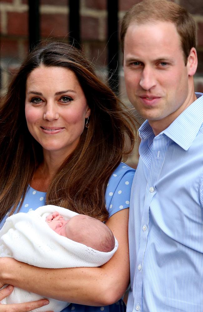 The Duke and Duchess of Cambridge depart The Lindo Wing of St Mary's Hospital with Prince George on July 23, 2013. Picture: Scott Heavey/Getty Images