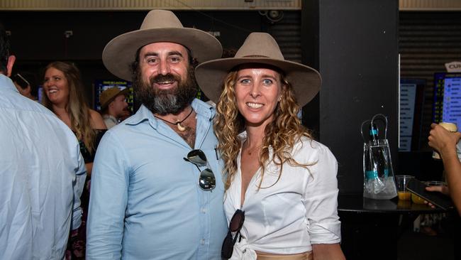 Todd Malone and Cat Malone at the 2024 Darwin Cup. Picture: Pema Tamang Pakhrin