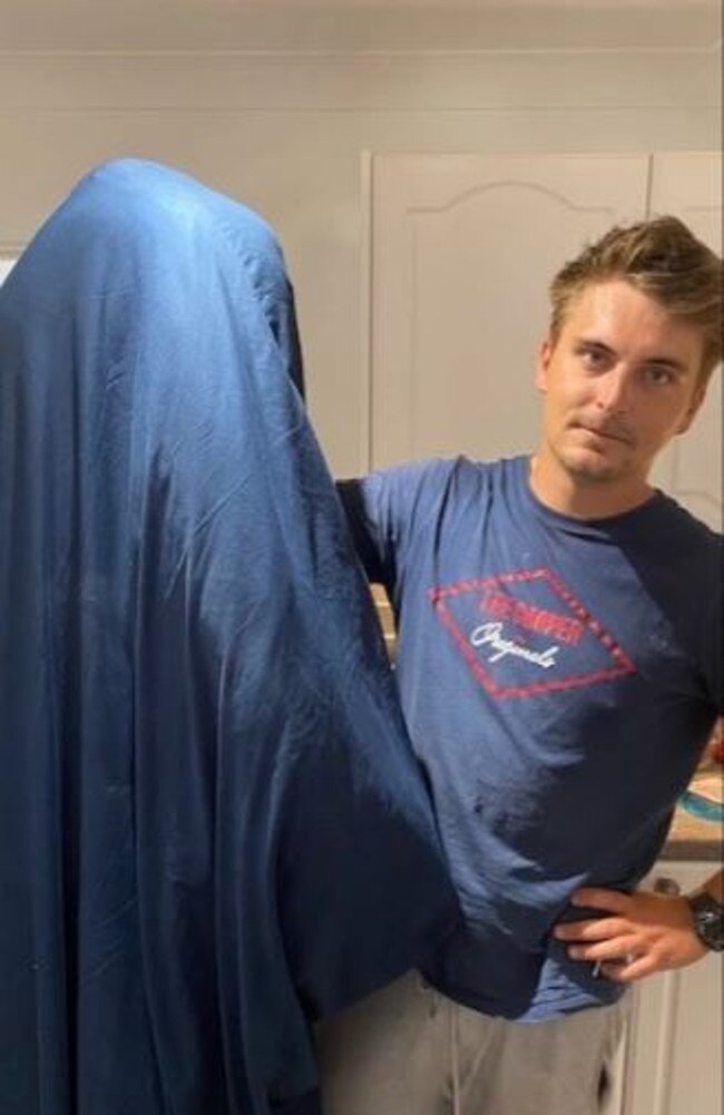 The 29-year-old thinks his sheets are clean enough because he showers regularly. Picture: Supplied