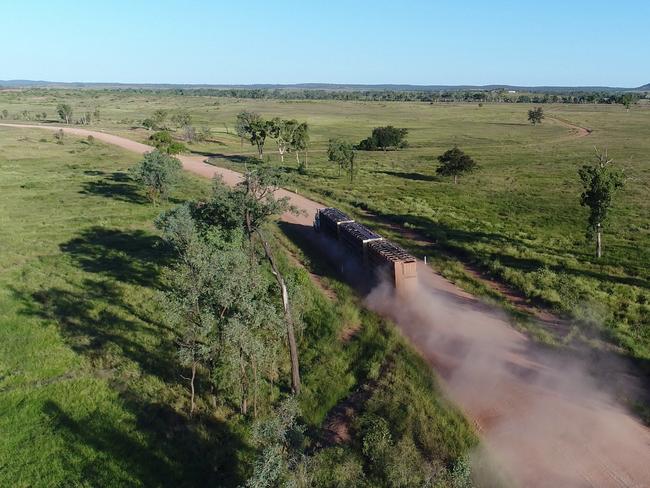 Supplied image of a truck driving on Clermont Alpha Road.