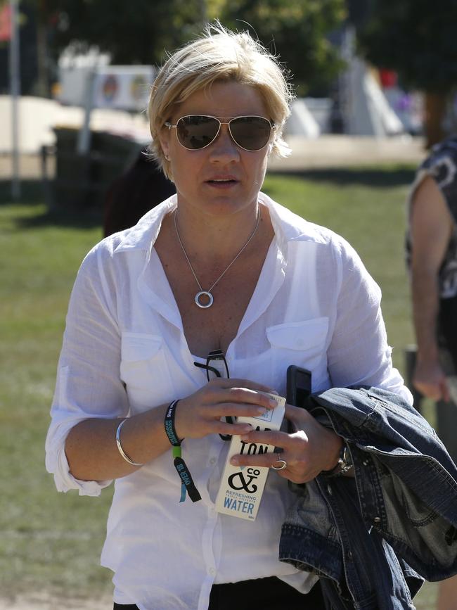 Jennie Ross-King whose 19-year-old daughter, Alex, fatally overdosed on MDMA arrives to attend a pill testing demonstration held at the Splendour in the Grass. Picture: AAP/Regi Varghese