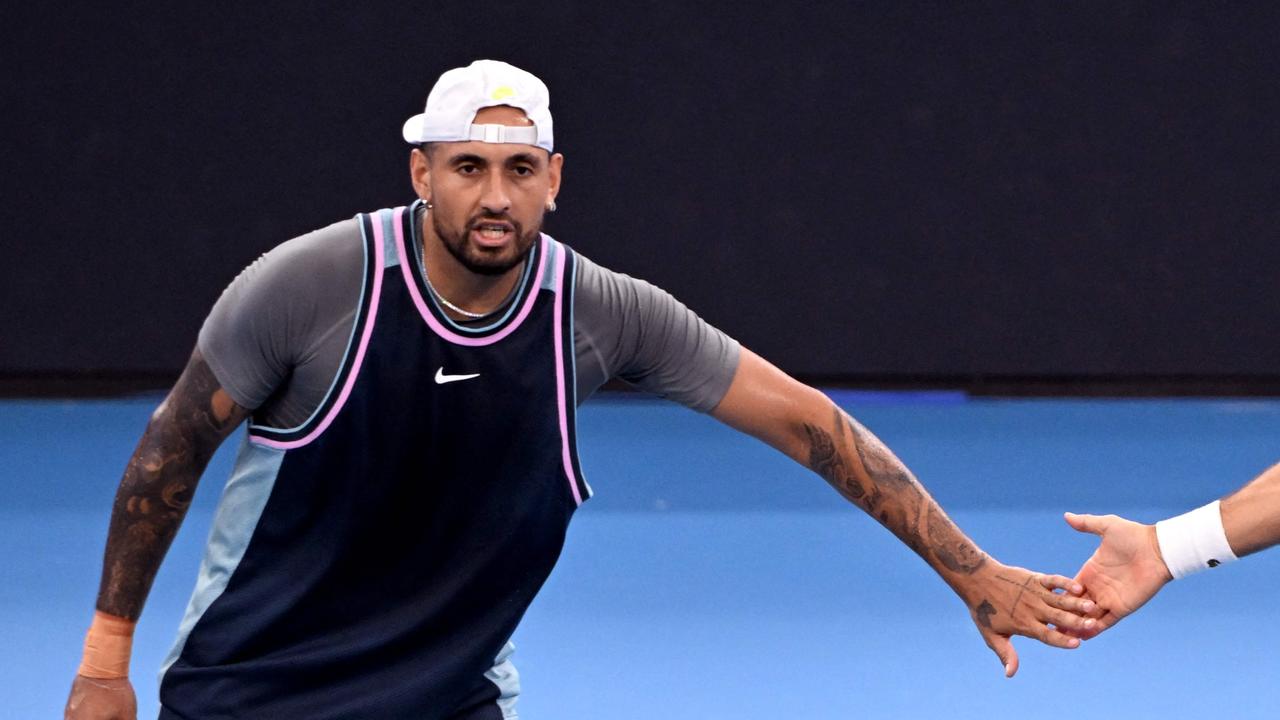 Australian comeback star Nick Kyrgios has withdrawn from an exhibition game on Thursday night due to an abdominal strain. Picture: William West / AFP