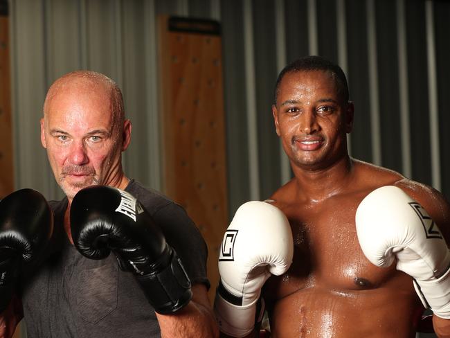 Gary Jubelin and Khalid Baker in Brisbane. Pic Annette Dew