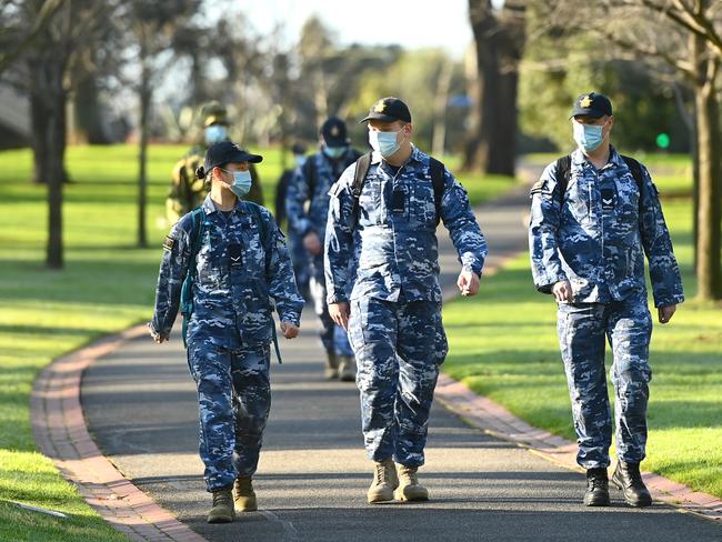 Members of the Australian Defence Force in Melbourne this week. Picture: Getty Images