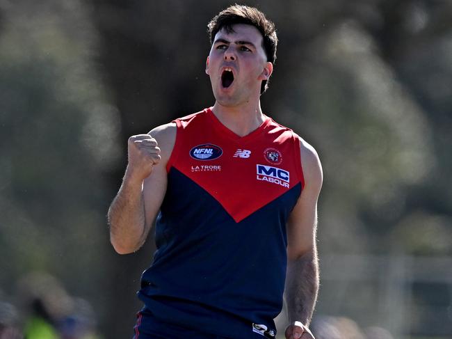 Diamond CreekÃs Daniel Jarvis during the NFNL Diamond Creek v South Morang football match in Epping, Saturday, Aug. 24, 2024. Picture: Andy Brownbill