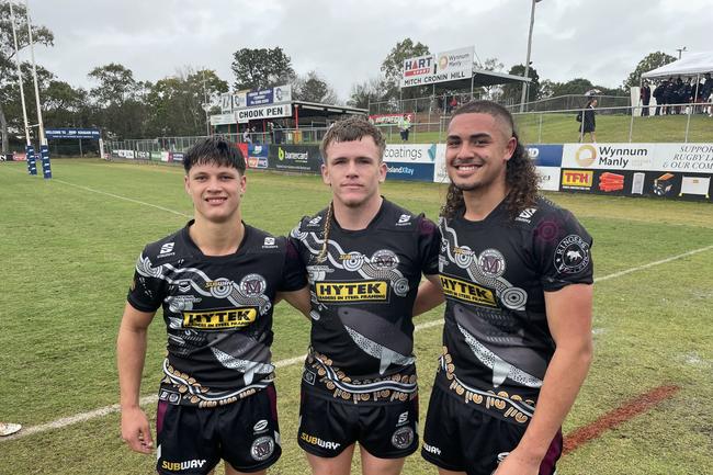 Hayden Watson, Cody Goulter and Tupou Francis of Marsden SHS.