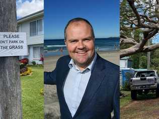 Fairfax MP Ted O'Brien's neighbours are up in arms over being fined for parking on the verge due to an increase in tradies in the street. Photo: Contributed