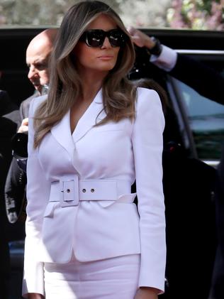 Melania arrives at the President's Residence in Jerusalem. Picture: Gali Tibbon