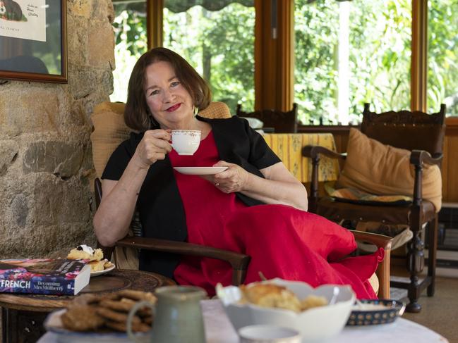 A pot of tea, a basket of scones and a great story … Jackie French at home. Picture: Martin Ollman