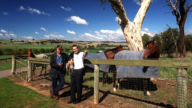 The late Alan Cardy (left) on his Lynton property. Picture: Michael Jones.