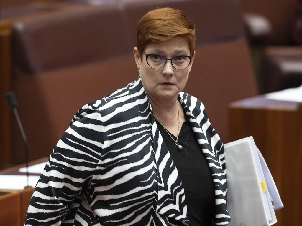 Minister for Women Marise Payne also refused to meet the marchers in public. Picture: NCA NewsWire / Gary Ramage