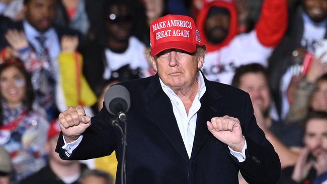 Donald Trump and his supporters, who Joe Biden described as ‘semi-fascist’ in remarks last month. Picture: Robyn Beck / AFP