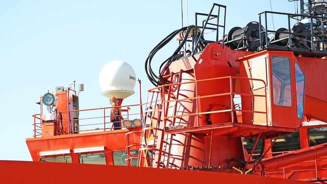 Aurora Australis ahead of its final voyage to Antarctica. Picture: ZAK SIMMONDS