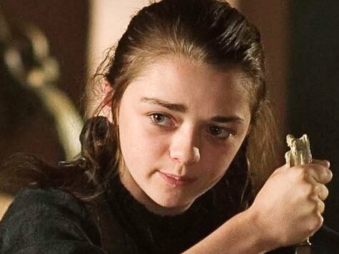 Stark reality … young Arya Stark struggles to find her place, desperate to show off her sword and warrior skills. Picture: HBO