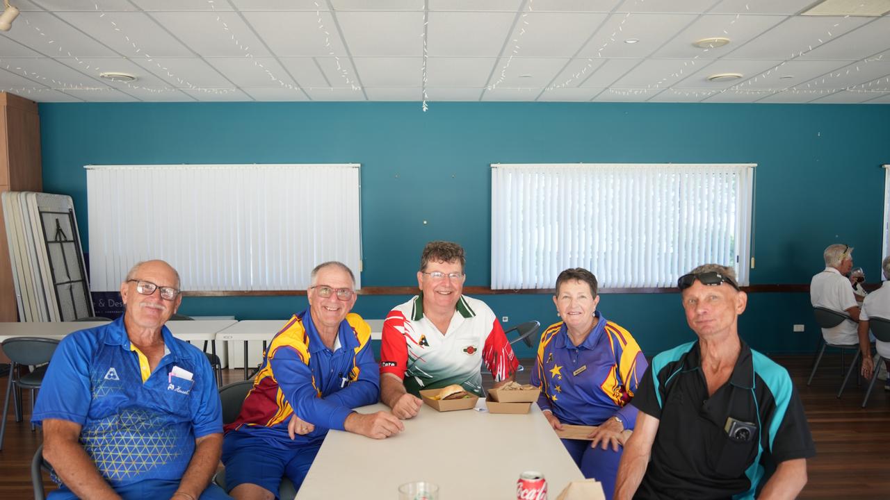 North Toowoomba officially opened at North Toowoomba Bowls club on November 2, 2024. Cole Blaine, Phil Wheaton, Cameron King, Marilyn Wheaton, and Glen Gainey. Photo: Jacklyn O'Brien.