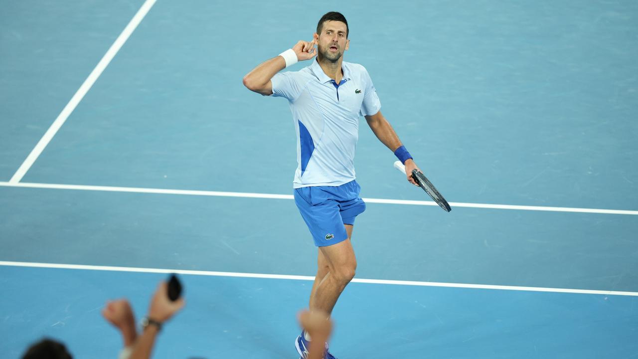 Djokovic uses the crowd hate as fuel. (Photo by Daniel Pockett/Getty Images)