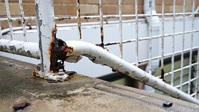 A rusty fence at the club. Picture: Adam Yip / Manly Daily