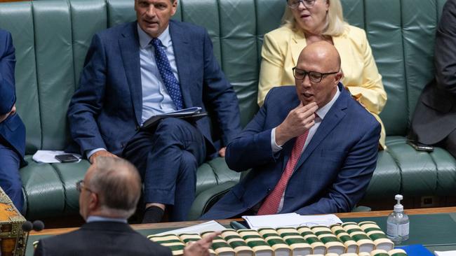 Peter Dutton and Anthony Albanese in the House of Representatives. Picture: NCA NewsWire / Gary Ramage