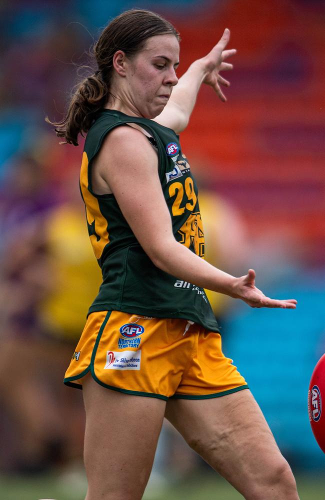 Caitlin Sargent in the St Mary's vs Nightcliff Tigers 2023-24 NTFL women's qualifying final. Picture: Pema Tamang Pakhrin