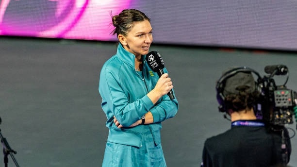 Simona Halep became visibly emotional. Photo: X, Christopher Clarey.