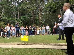 MOVING IN: A crowd of about 150 attended a Coast auction in May with Mitch Rowe of Ray White Buderim and Brodie Rodgers calling it. Picture: Erle Levey