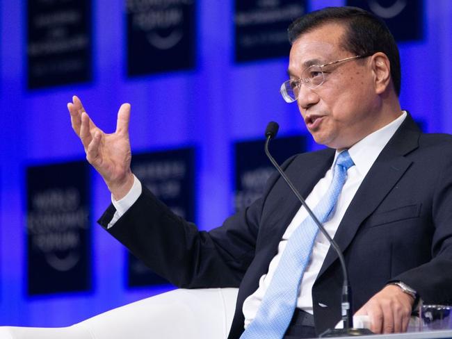 Chinese Premier Li Keqiang, in a speech at the World Economic Forum, reiterated promises to lower tariffs and improve the business environment for foreign companies. PHOTO: WORLD ECONOMIC FORUM HANDOUT/EPA/EPA/SHUTTERSTOCK