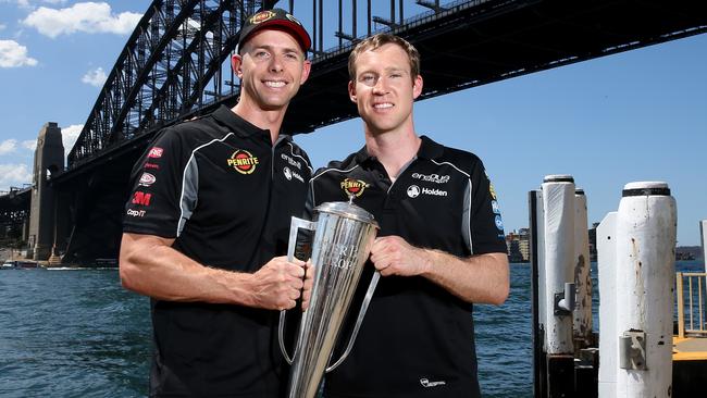 Bathurst 1000 winner David Reynolds (right) and co-driver Luke Youlden. Reynolds is confident he can follow up his Bathurst success with victory on the Gold Coast this weekend.