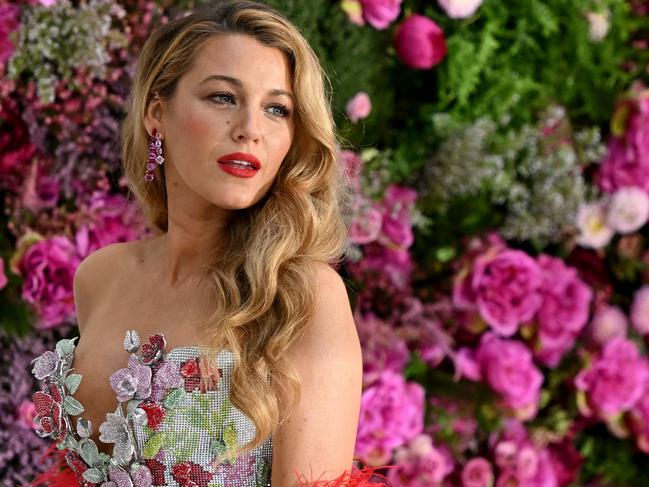 US actor Blake Lively poses on the red carpet upon arrival to attend the UK gala screening for "It ends with us" at the Odeon Luxe in Leicester Square, central London on August 8, 2024. Picture: Justin Tallis/AFP