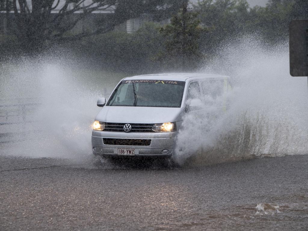 Flooded roadway in Perth St. Friday, February 25, 2022. Picture: Nev Madsen.