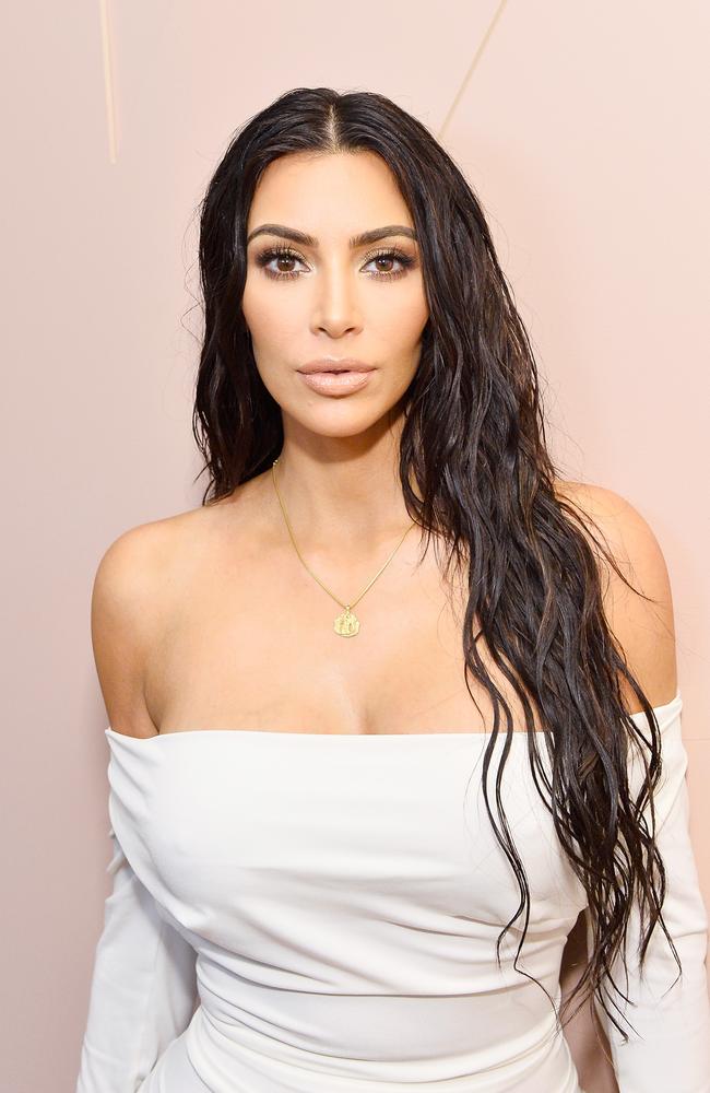 The Keeping Up With the Kardashians star sported her own contour products in her signature nude-on-nude make-up look. Picture: Getty Images