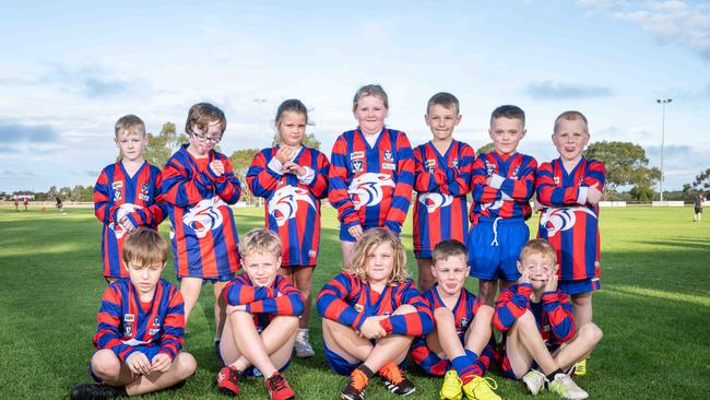 Bell Post Hill Panthers under-9 football team pull their funniest faces. Picture: Brad Fleet