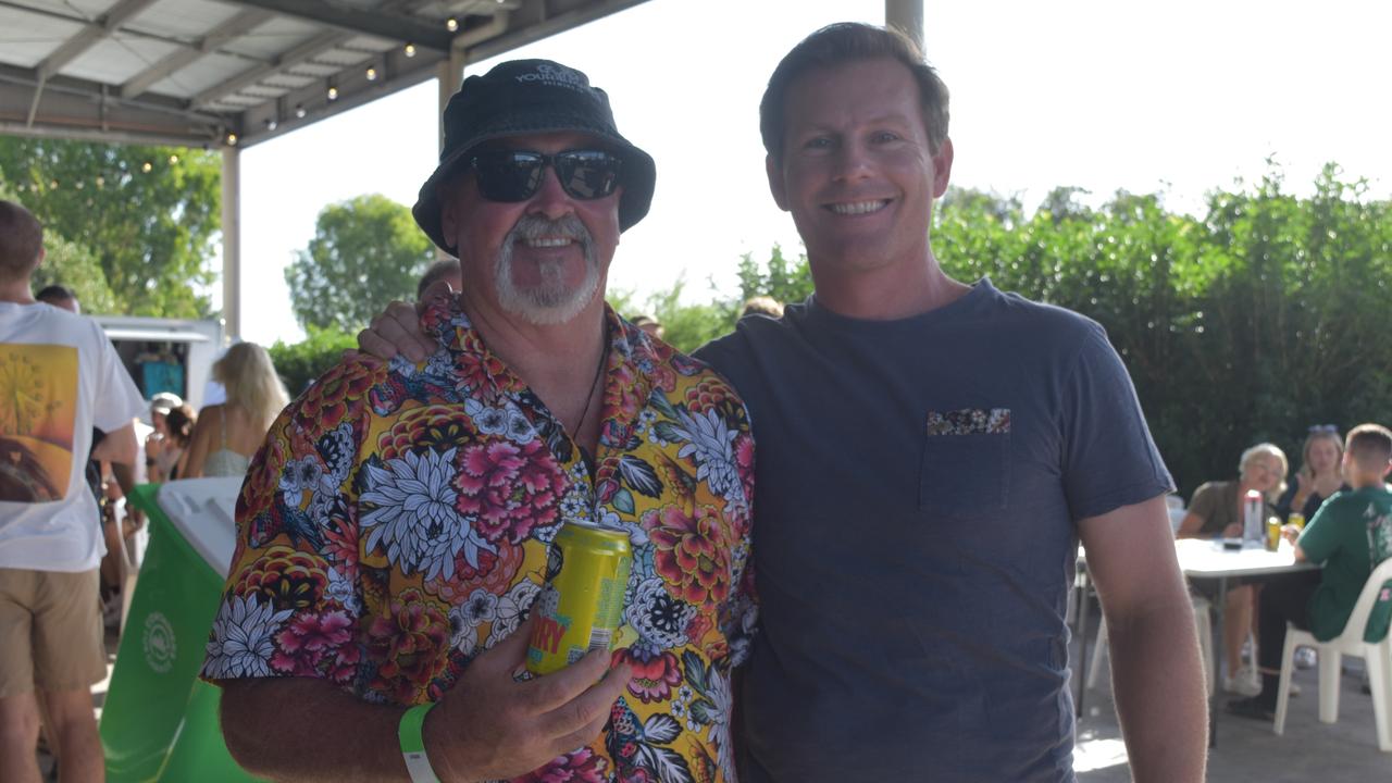 Tim Mankelow and James Osborne at Your Mates Beer Day Out in Warana on December 10, 2022. Picture: Sam Turner