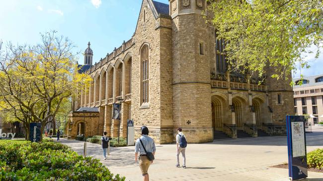 The University of Adelaide has been ranked in the top 100 of The Times Higher Education Rankings for the first time. Picture: Brenton Edwards