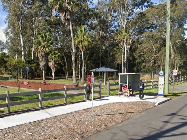 The park opposite Warnies Cafe where a man lit a fire to try and burn down the cafe.