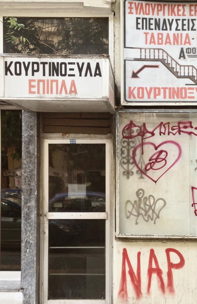 A closed down carpenters workshop in Olimpou Street, Thessaloniki.