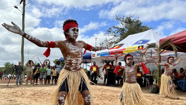 An Indigenous ceremony marks the return of ancestral lands at the top of the Cape York Peninsula to their traditional owners. Picture: Madura McCormack