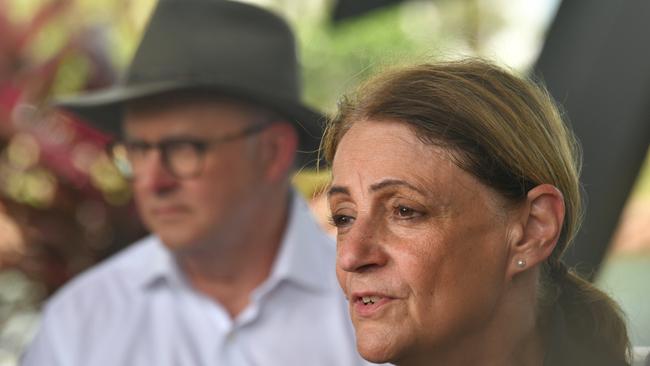 Prime Minister Anthony Albanese with Mayor Jenny Hill at the Townsville Quayside Terminal for announcement of a Hydrogen hub.