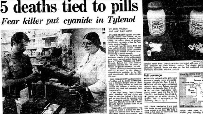 How another newspaper treated the Tylenol deaths in 1982.