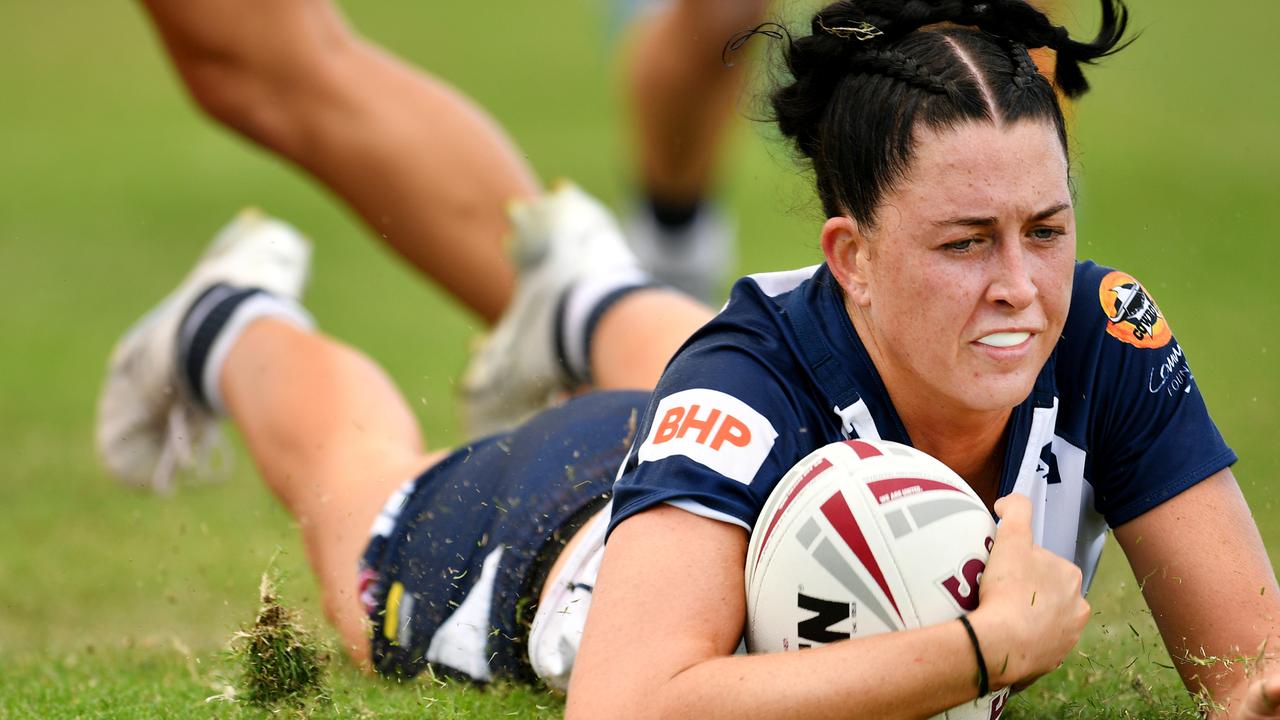 Romy Teitzel scores . QRL; BHP Premiership : Gold Stars Vs Brisbane Tigers at Jack Manski Oval, Townsville. Picture: Alix Sweeney