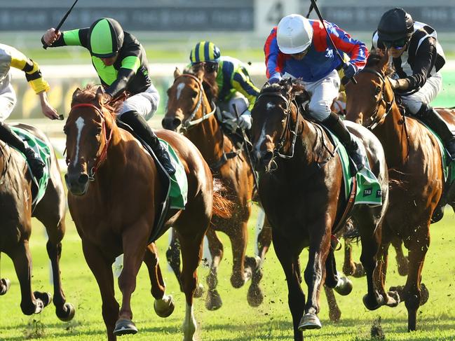 SYDNEY, AUSTRALIA - DECEMBER 21: Chad Schofield riding Accredited wins Race 10 TAB during Sydney Racing at Royal Randwick Racecourse on December 21, 2024 in Sydney, Australia. (Photo by Jeremy Ng/Getty Images)