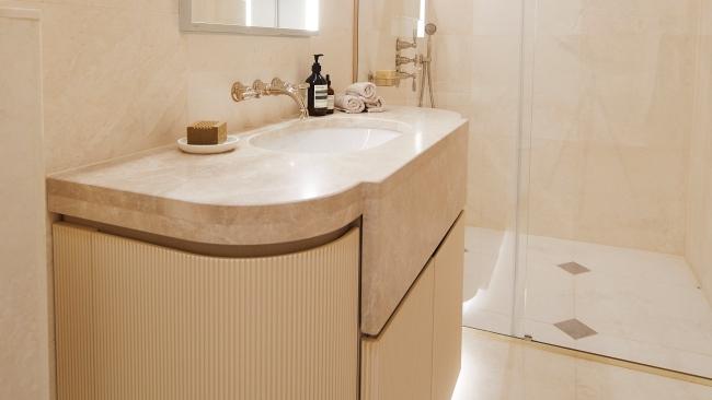 Multiple lighting sources are crucial in the bathroom. Picture: Laurie Noble/Studio Mae