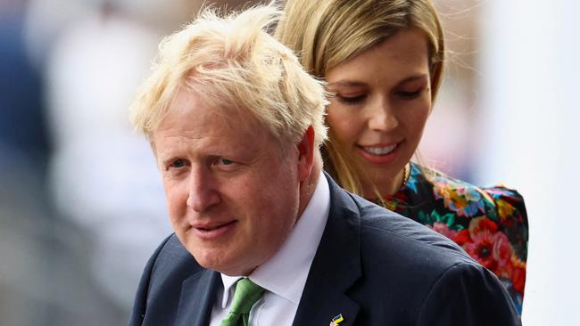 British Prime Minister Boris Johnson and his wife Carrie Johnson arrive at the BBC Platinum Party at the Palace, as part of the Queen's Platinum Jubilee celebrations over the weekend. Picture: Getty Images