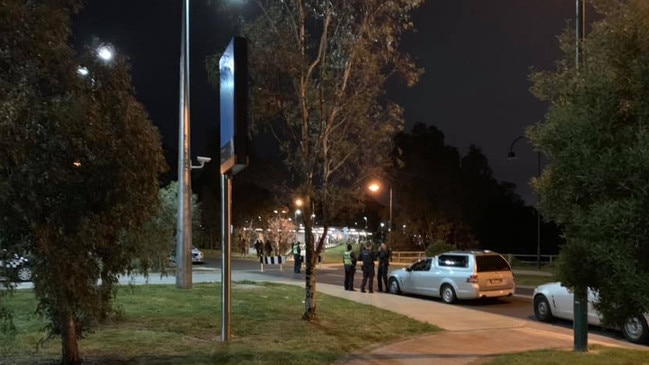 Police descend on the scene on Wednesday night. Picture: Facebook