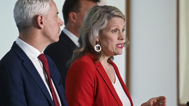 Home Affairs Minister Clare O’Neil and Immigration Minister Andrew Giles launch the Albanese government’s migration strategy in December last year. Picture: NCA NewsWire / Martin Ollman