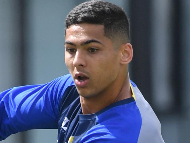 North Queensland Cowboys training at Hutchinson Builders Centre. Heilum Luki. Picture : Evan Morgan