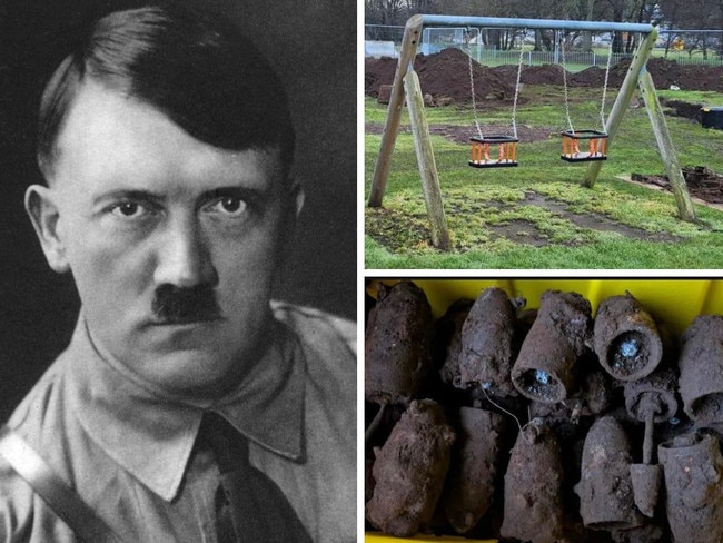 Almost 200 unexploded bombs have been found under a children's playground in the UK. Picture: Supplied