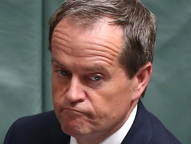 Opposition Leader Bill Shorten in Question Time in the House of Representatives in Parliament House in Canberra. Pic By: Kym Smith