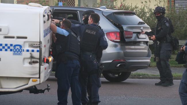 Police and tactical response units attended the scene on Tuesday. Picture: Richard Noone